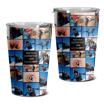 Create a Valentine's Day Gift for Her, Him with Collage Photo & Text on 20oz Full Tumbler