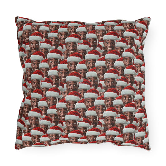 Custom Face Photo on Funny Personalized Christmas Throw Pillow