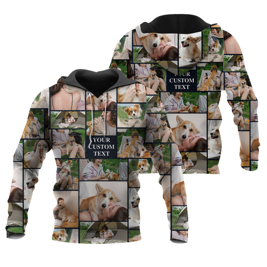 Create Your Own Galaxy Hoodie with Photo Collage & Text – Custom Hoodie for Family, Friends or Couples