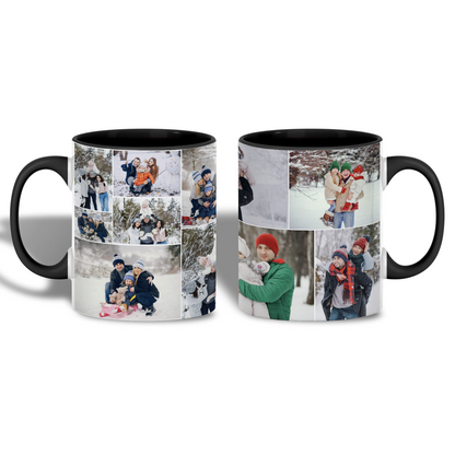 Custom Photo Collage Photo Coffee Mug – Personalized Mug for Mom, Dad, Family, Couples