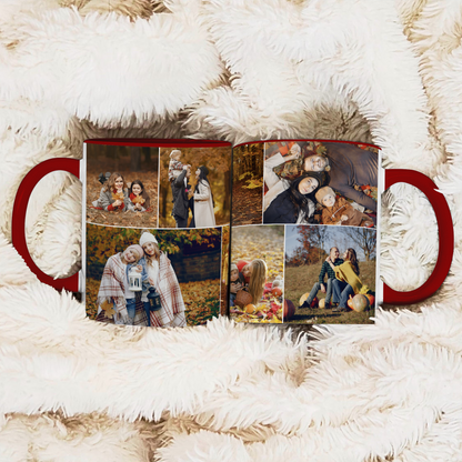 Custom Photo Collage Photo Coffee Mug – Personalized Mug for Mom, Dad, Family, Couples