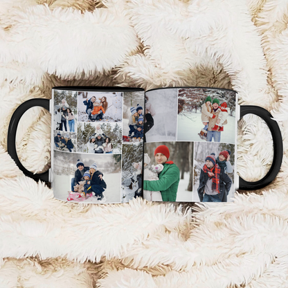 Custom Photo Collage Photo Coffee Mug – Personalized Mug for Mom, Dad, Family, Couples