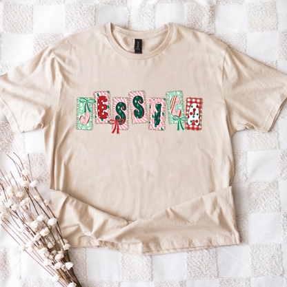 Custom Name Christmas Shirts – Personalized Christmas Tee – Christmas Festive Holiday Shirts