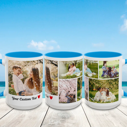 Custom Photo Collage Mug – Personalized Coffee Mug with Picture – Photo Mug for Mom, Dad, Family