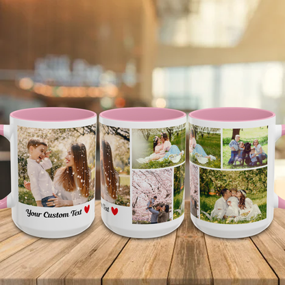 Custom Photo Collage Mug – Personalized Coffee Mug with Picture – Photo Mug for Mom, Dad, Family