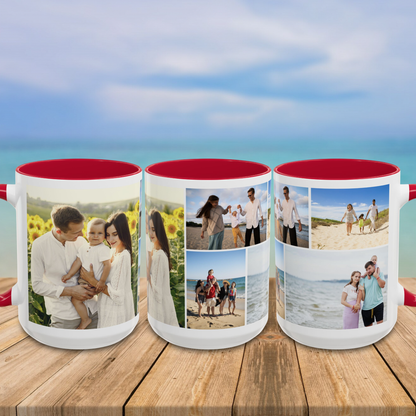 Custom Photo Collage Mug – Personalized Coffee Mug with Picture – Photo Mug for Mom, Dad, Family