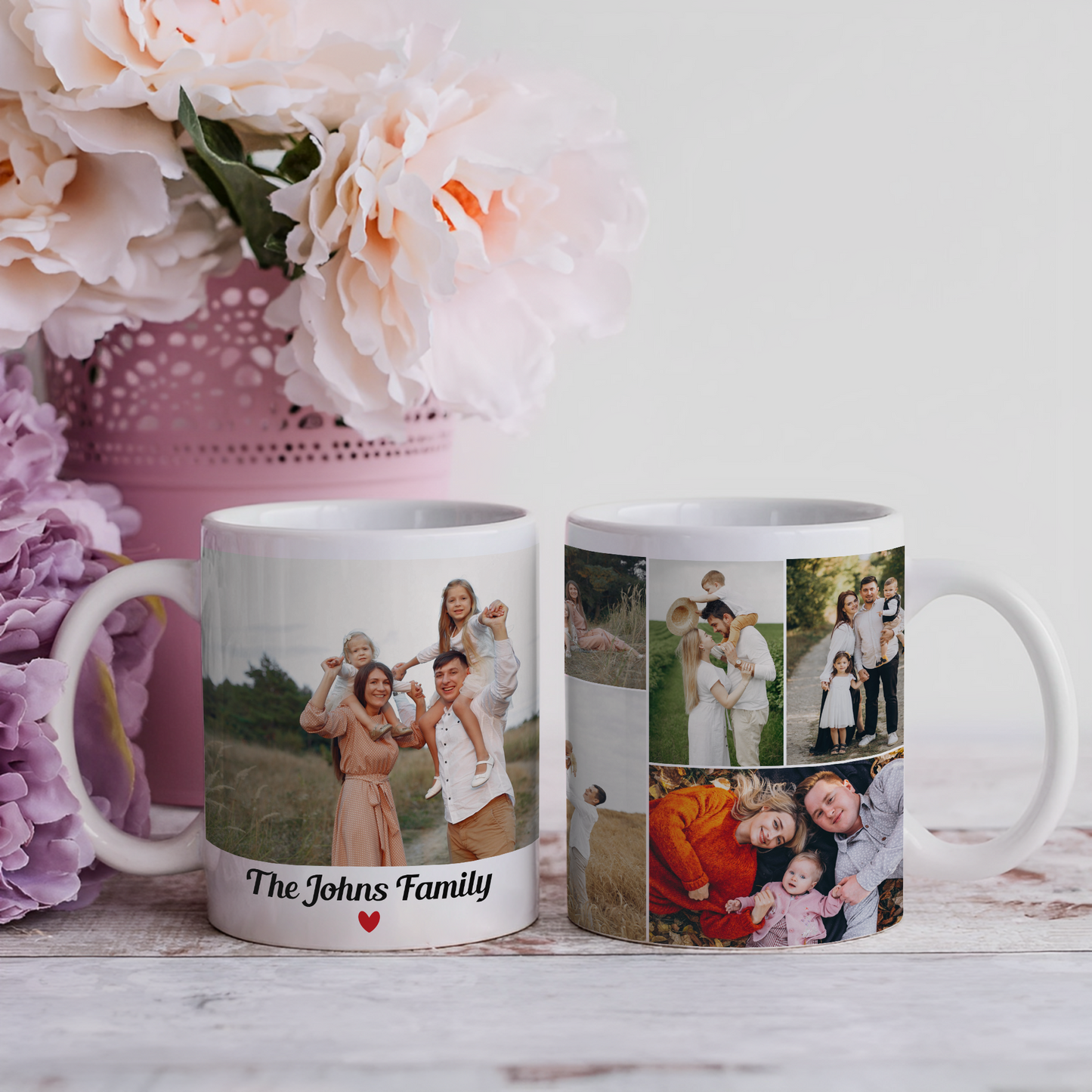 Custom Photo Collage Mug – Personalized Coffee Mug with Picture – Photo Mug for Mom, Dad, Family