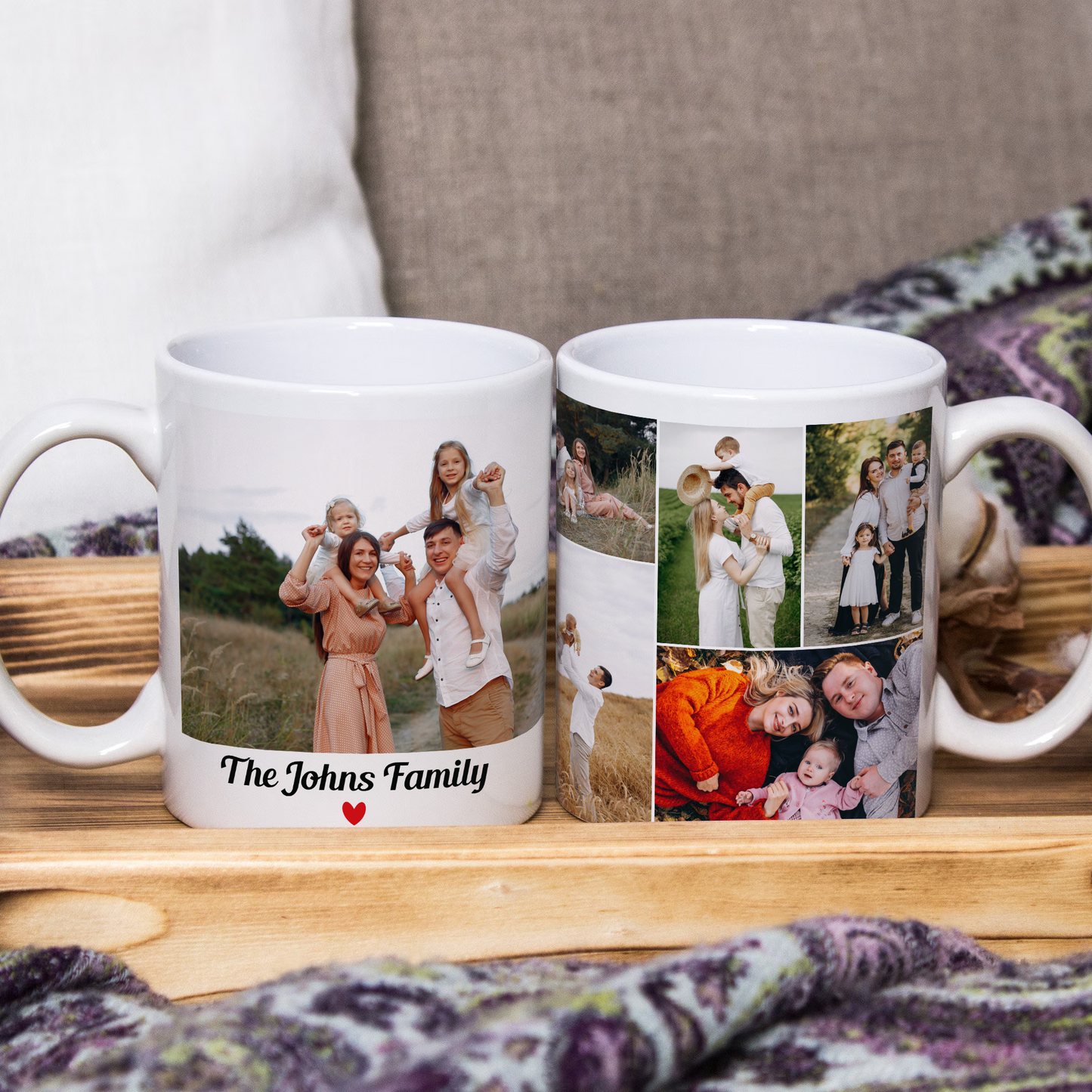 Custom Photo Collage Mug – Personalized Coffee Mug with Picture – Photo Mug for Mom, Dad, Family