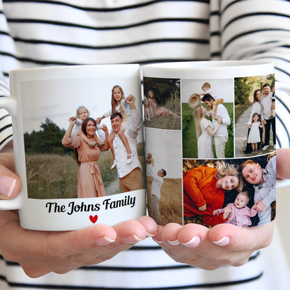 Custom Photo Collage Mug – Personalized Coffee Mug with Picture – Photo Mug for Mom, Dad, Family