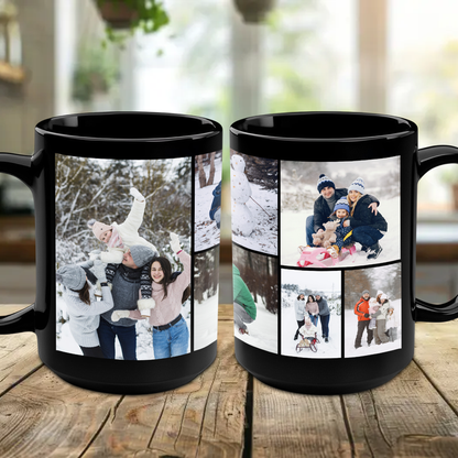 Custom Photo Collage Mug – Personalized Coffee Mug with Picture – Photo Mug for Mom, Dad, Family