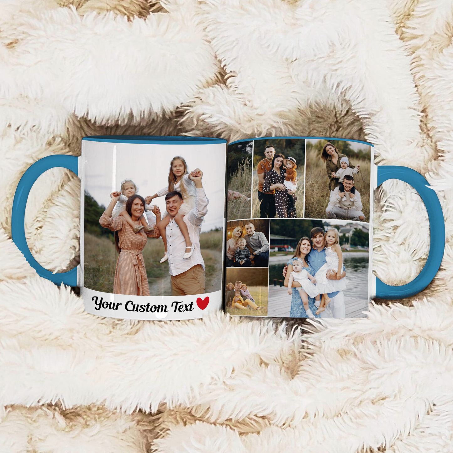 Custom Photo Collage Photo Coffee Mug – Personalized Mug for Mom, Dad, Family, Couples