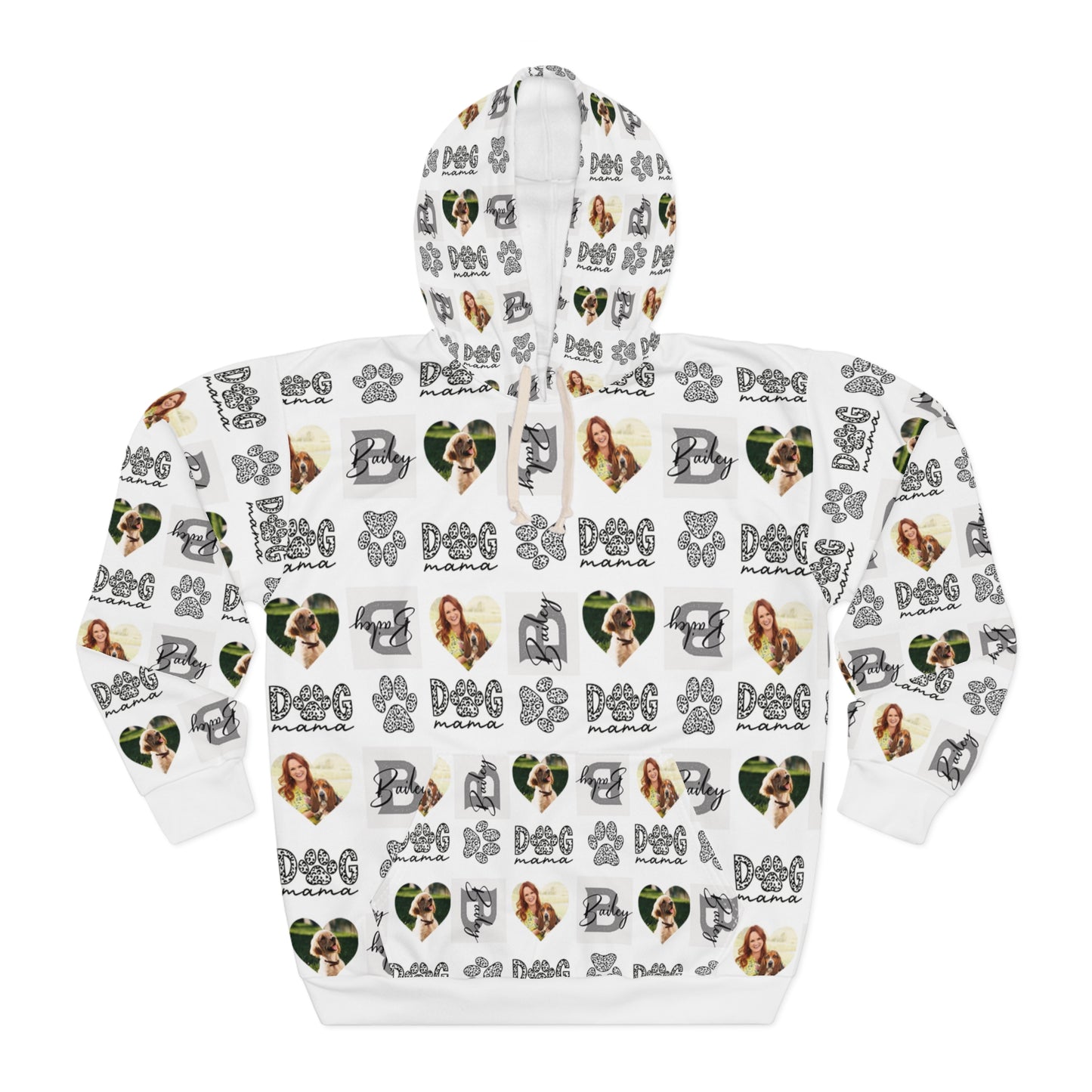 Dog Mama Leopard Personalized Unisex Hoodie with Dog Picture