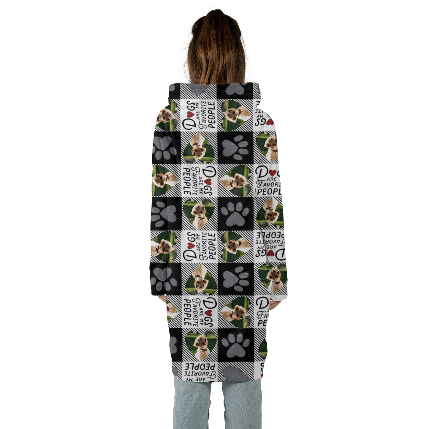 Dogs Are My Favorite People Put Your Dog Photo on All-Over Print Hoodie Dress