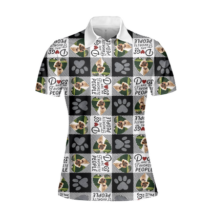 Dogs Are My Favorite People Your Dog Photo on Personalized Women Polo Shirt