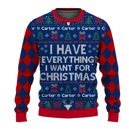 Personalized Funny Ugly Couple Matching Christmas Sweater for Couples