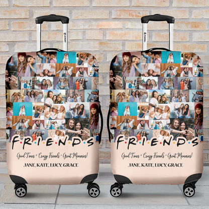 Gift for Best Friend From Photo Collage on Personalized Luggage Cover for Bestie