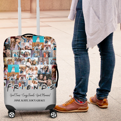 Gift for Best Friend From Photo Collage on Personalized Luggage Cover for Bestie