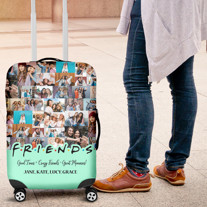 Gift for Best Friend From Photo Collage on Personalized Luggage Cover for Bestie