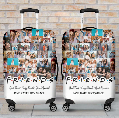 Gift for Best Friend From Photo Collage on Personalized Luggage Cover for Bestie