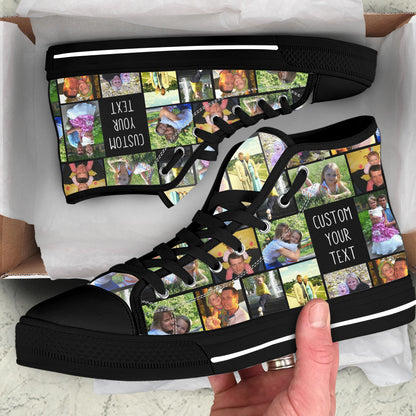 Create a Collage Photo & Text on Personalized High Top Shoes