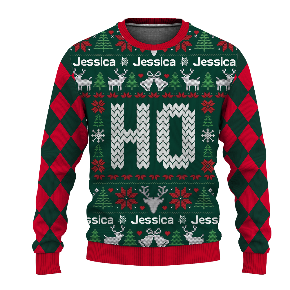 Personalized Couples Ugly Christmas Sweater, Christmas Sweater for Couples, Couples Christmas Jumper