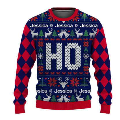 Personalized Couples Ugly Christmas Sweater, Christmas Sweater for Couples, Couples Christmas Jumper