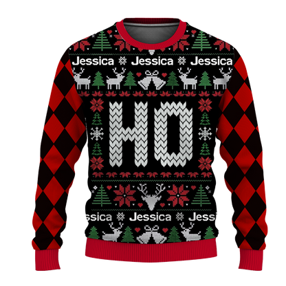 Personalized Couples Ugly Christmas Sweater, Christmas Sweater for Couples, Couples Christmas Jumper