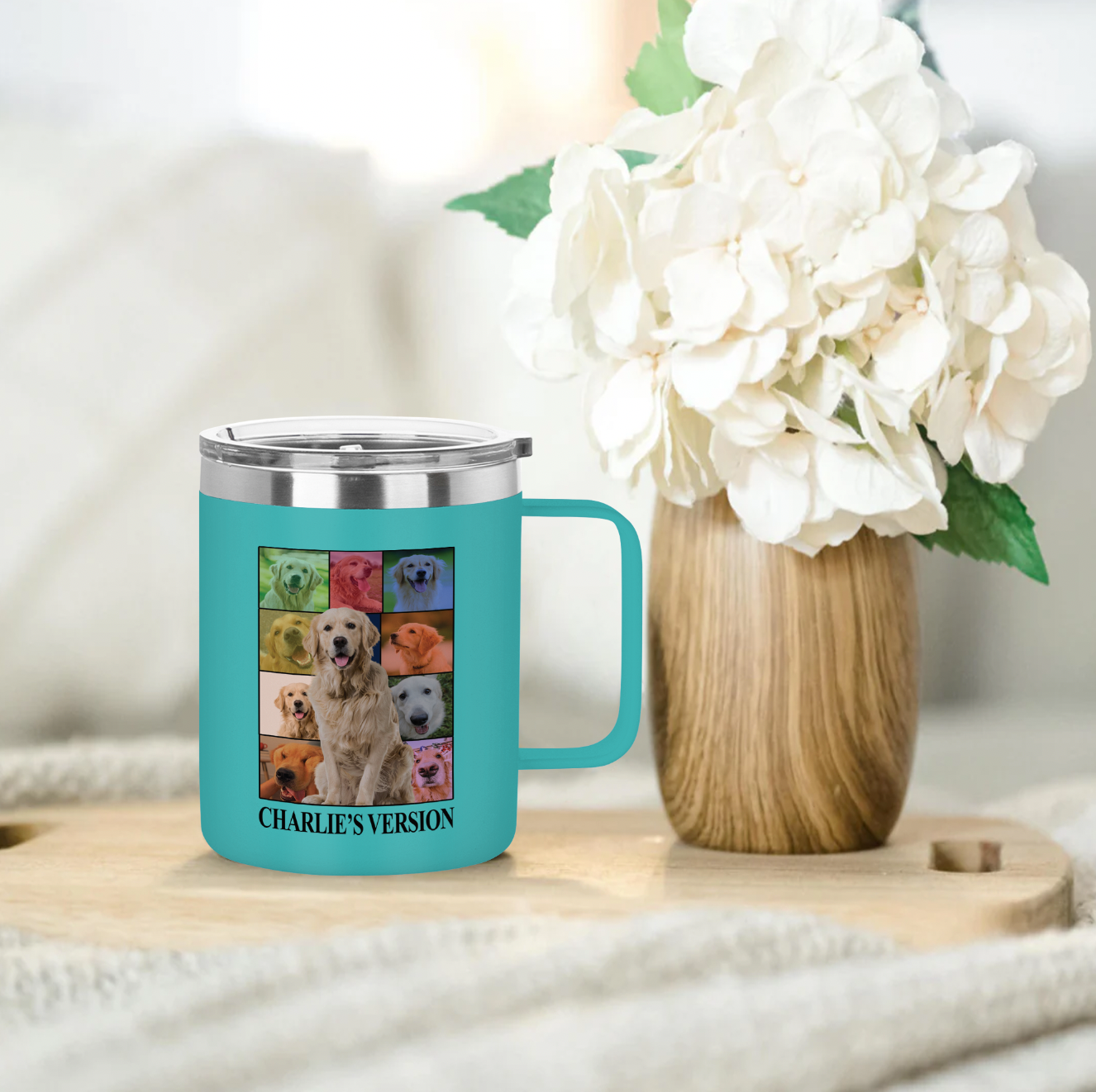 Personalized Dog's Tour Bootleg 12oz Stainless Steel Coffee Mug with Dog Photo Collage