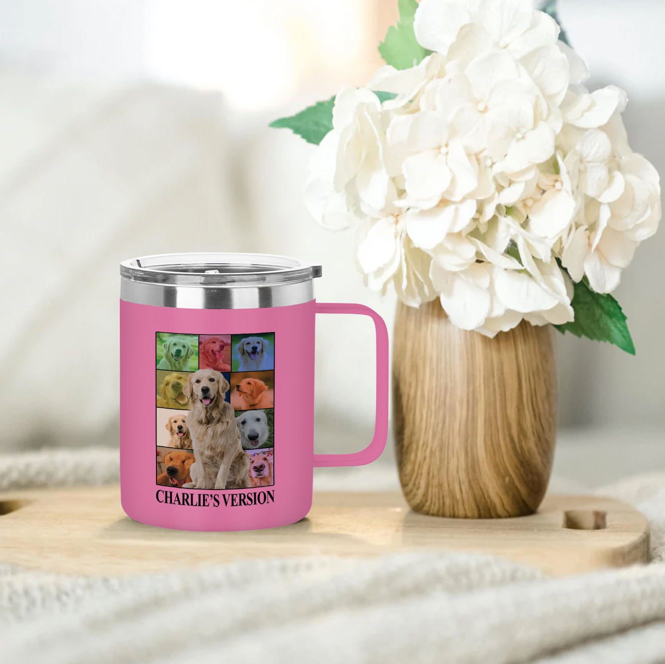 Personalized Dog's Tour Bootleg 12oz Stainless Steel Coffee Mug with Dog Photo Collage