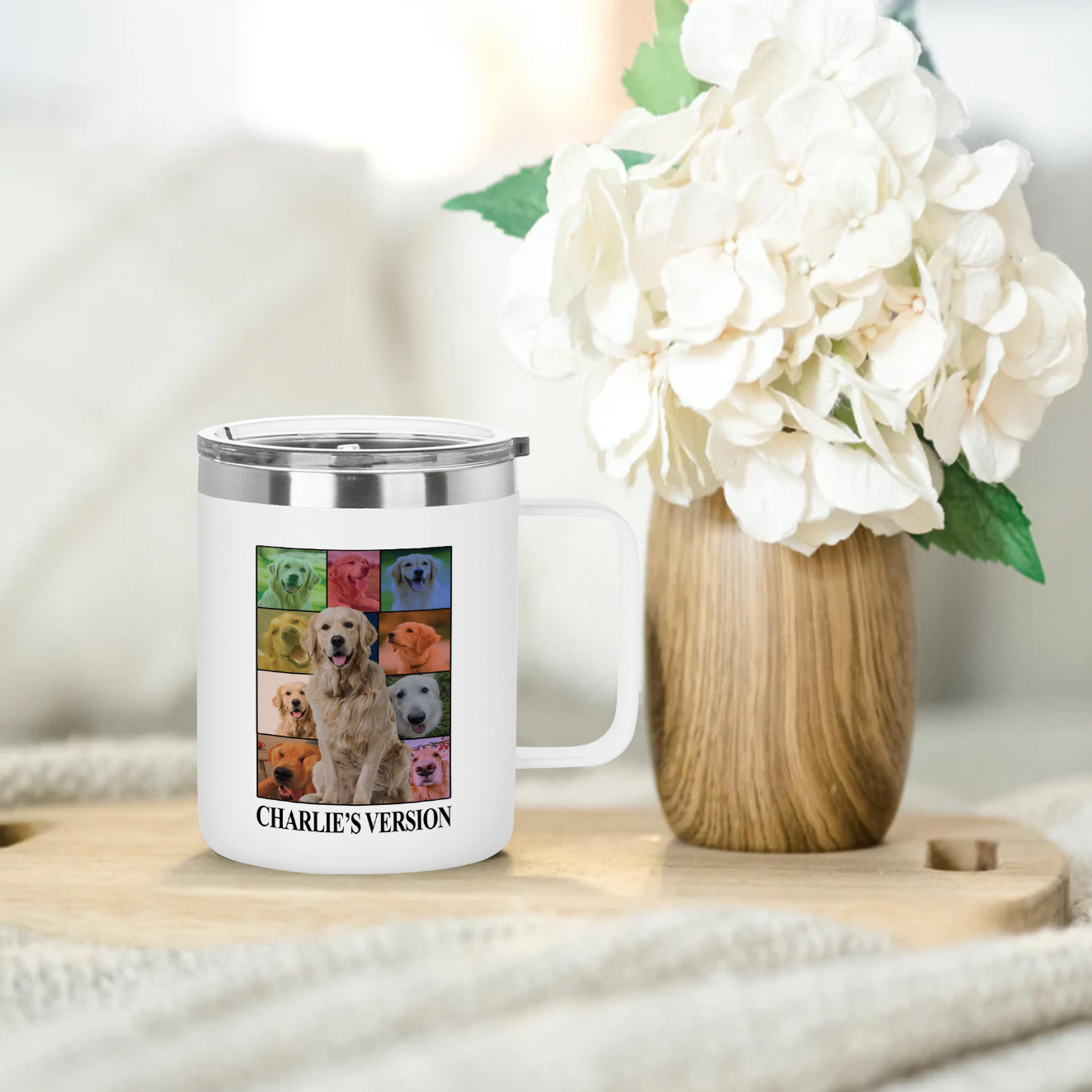 Personalized Dog's Tour Bootleg 12oz Stainless Steel Coffee Mug with Dog Photo Collage