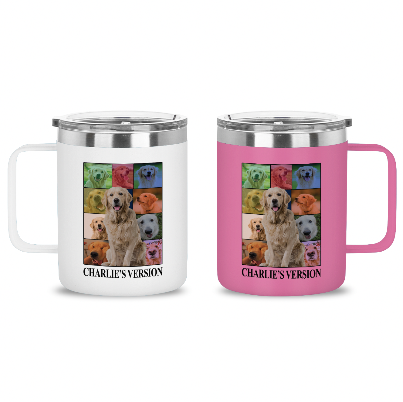 Personalized Dog's Tour Bootleg 12oz Stainless Steel Coffee Mug with Dog Photo Collage