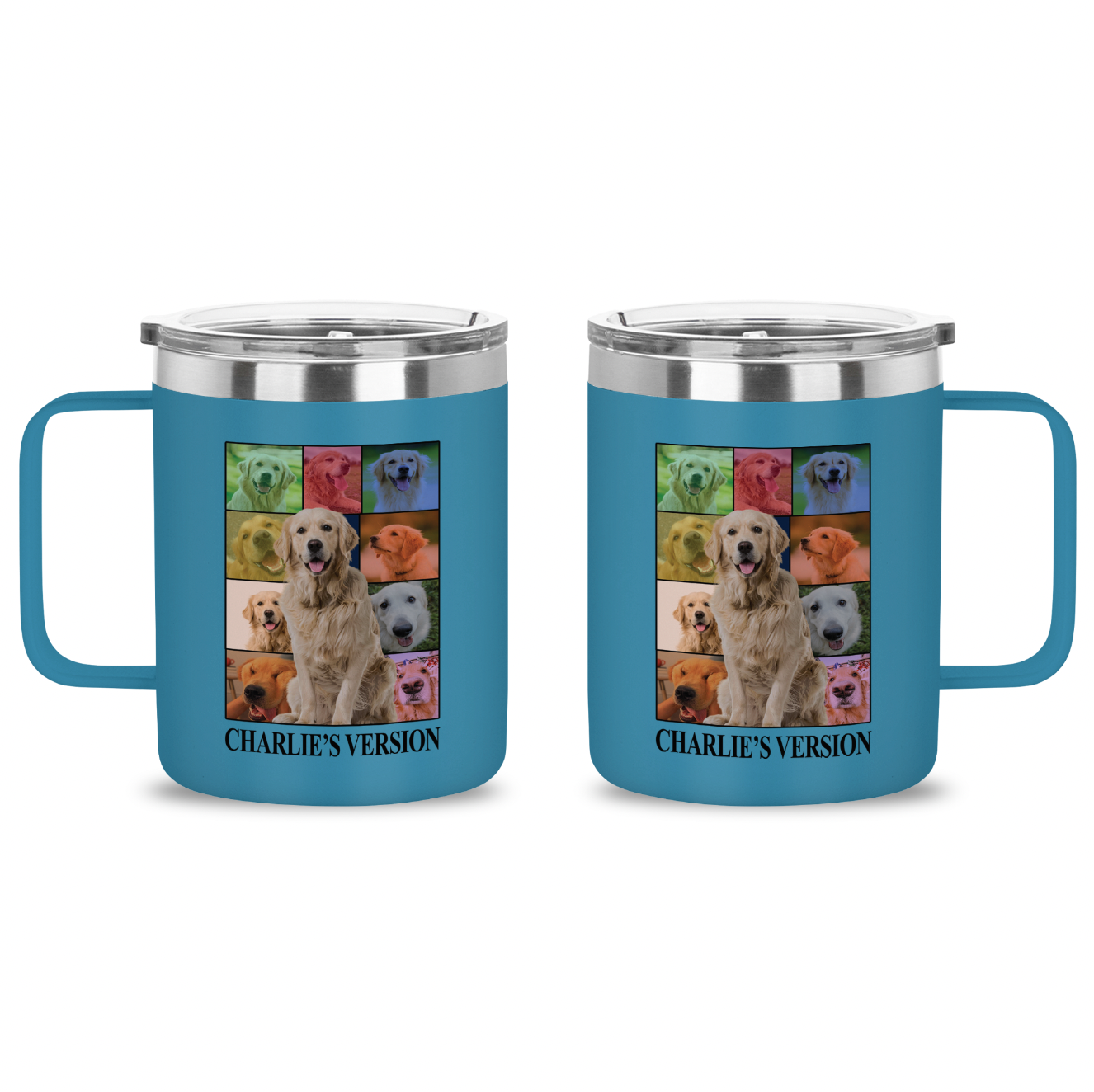 Personalized Dog's Tour Bootleg 12oz Stainless Steel Coffee Mug with Dog Photo Collage