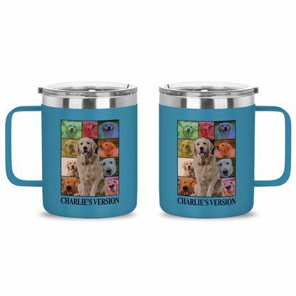 Personalized Dog's Tour Bootleg 12oz Stainless Steel Coffee Mug with Dog Photo Collage