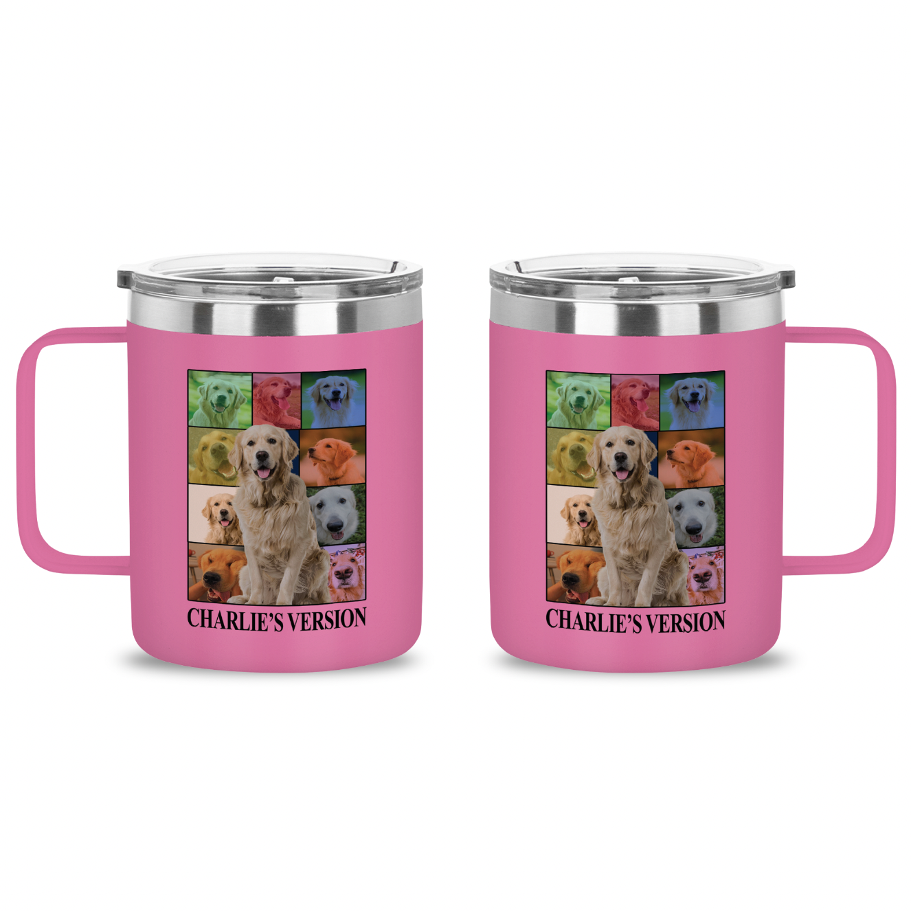 Personalized Dog's Tour Bootleg 12oz Stainless Steel Coffee Mug with Dog Photo Collage