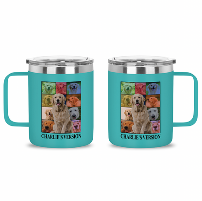 Personalized Dog's Tour Bootleg 12oz Stainless Steel Coffee Mug with Dog Photo Collage