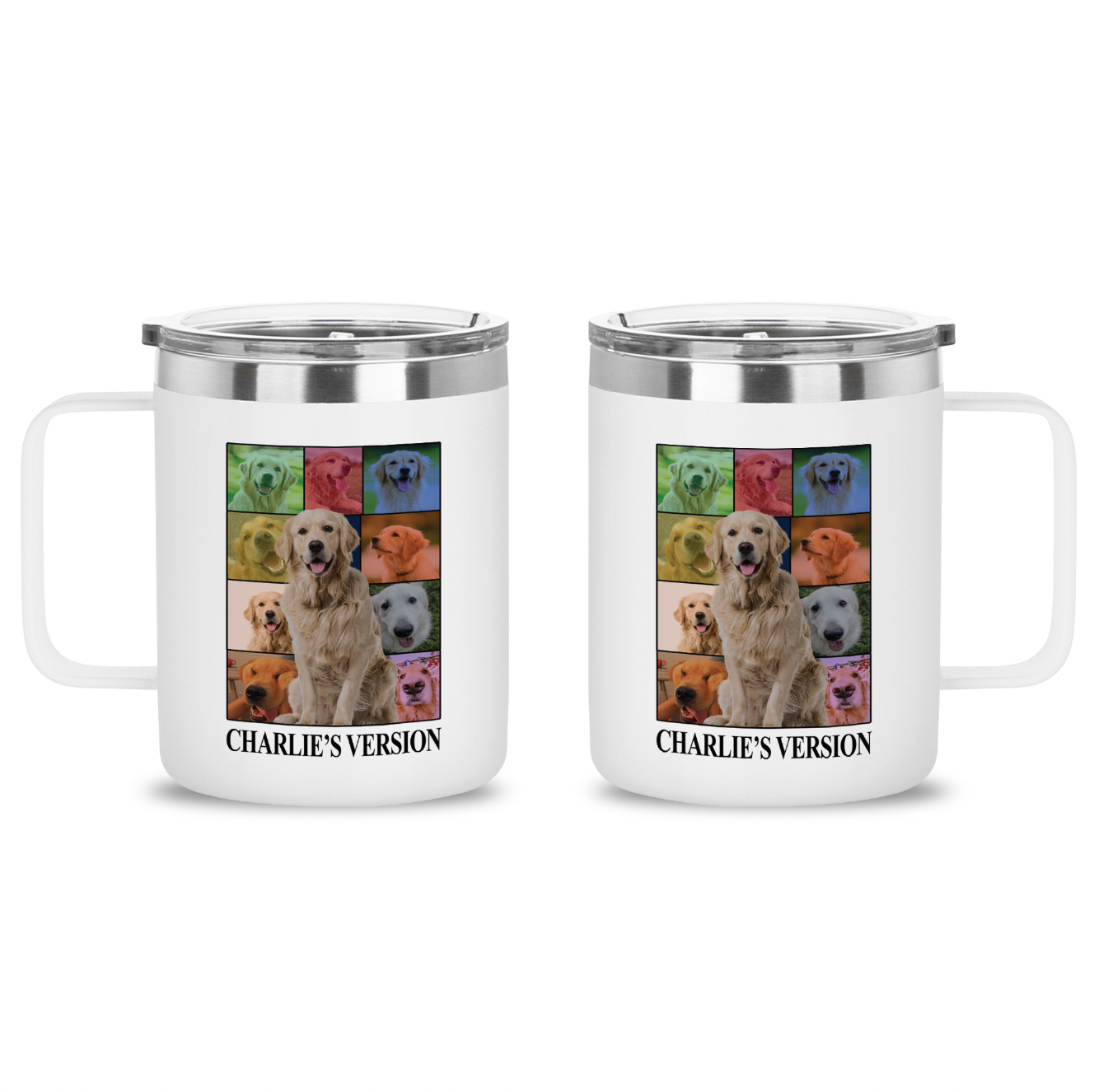 Personalized Dog's Tour Bootleg 12oz Stainless Steel Coffee Mug with Dog Photo Collage