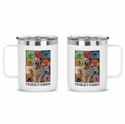 Personalized Dog's Tour Bootleg 12oz Stainless Steel Coffee Mug with Dog Photo Collage