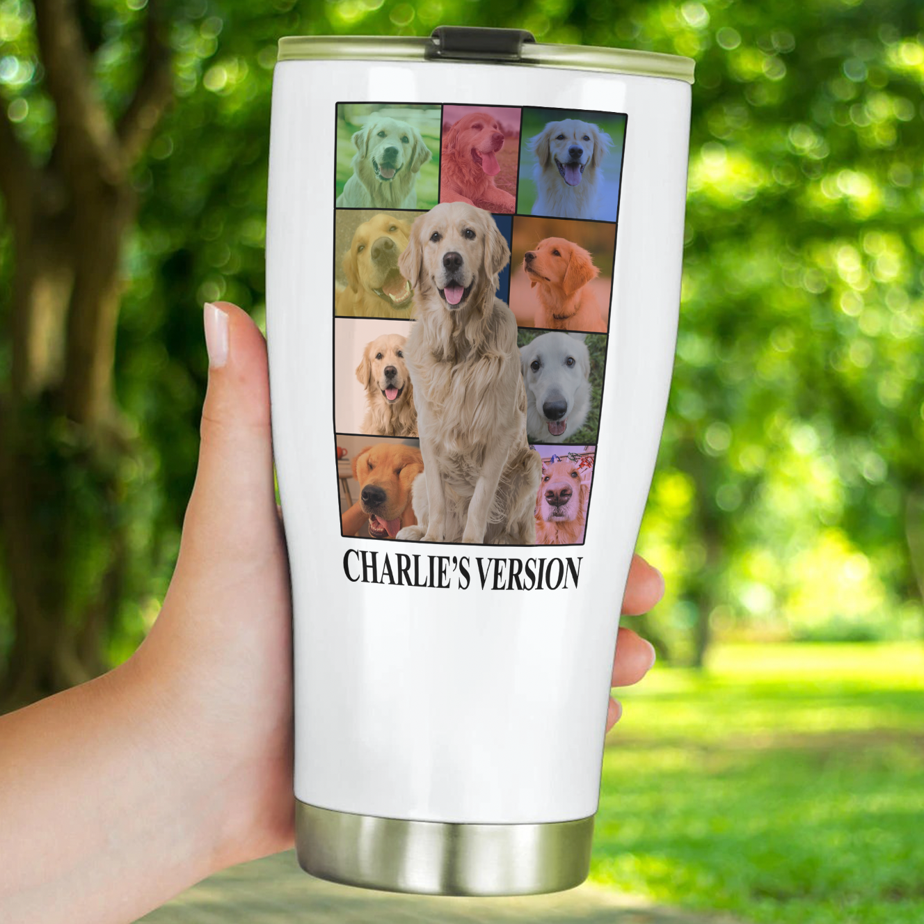 Personalized Dog's Tour Bootleg 30oz Curved Tumbler with Dog Photo Collage