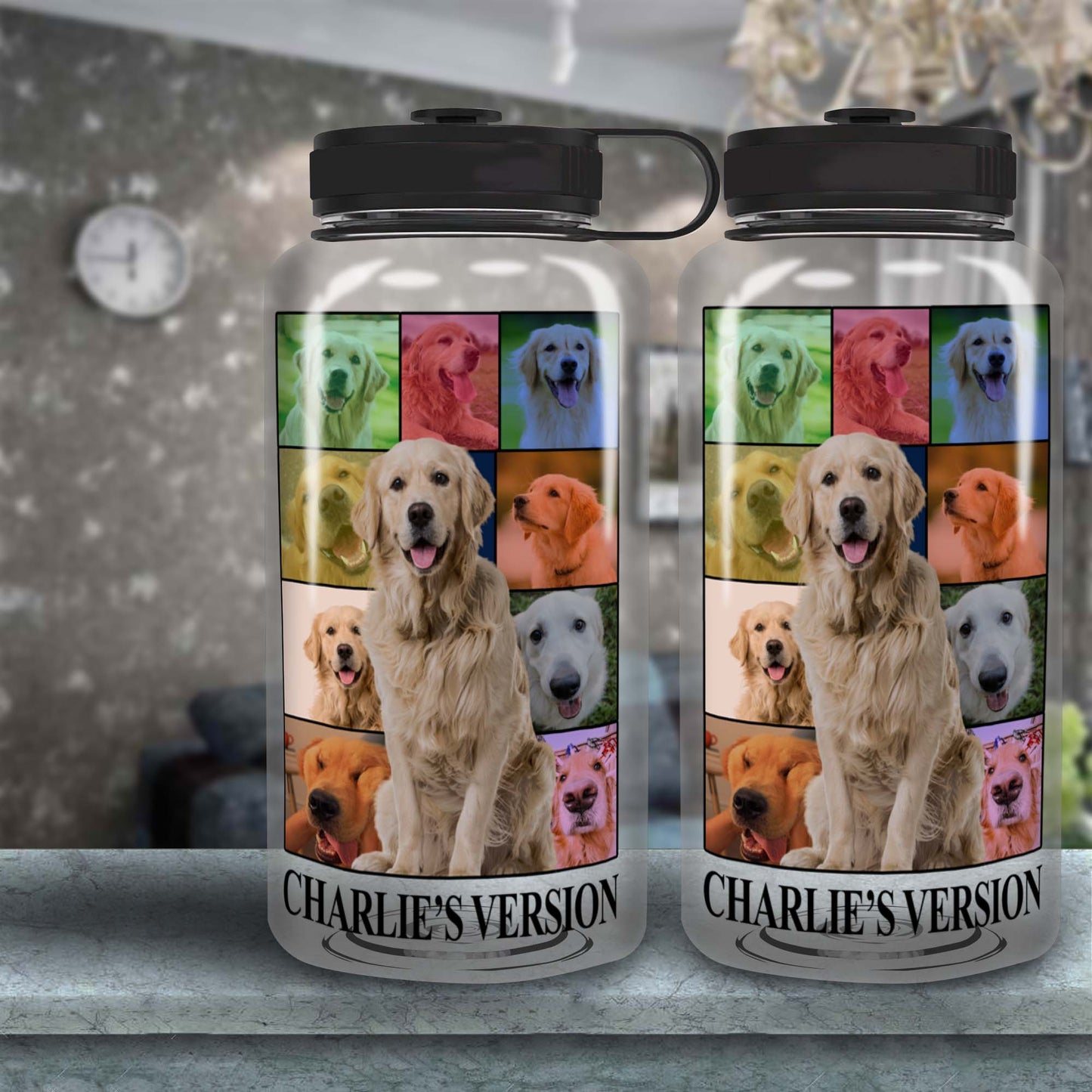 Personalized Dog's Tour Bootleg 34oz Bottle with Dog Photo Collage