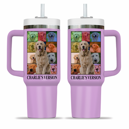 Personalized Dog's Tour Bootleg 40oz Opaque Lid Tumbler with Dog Photo Collage