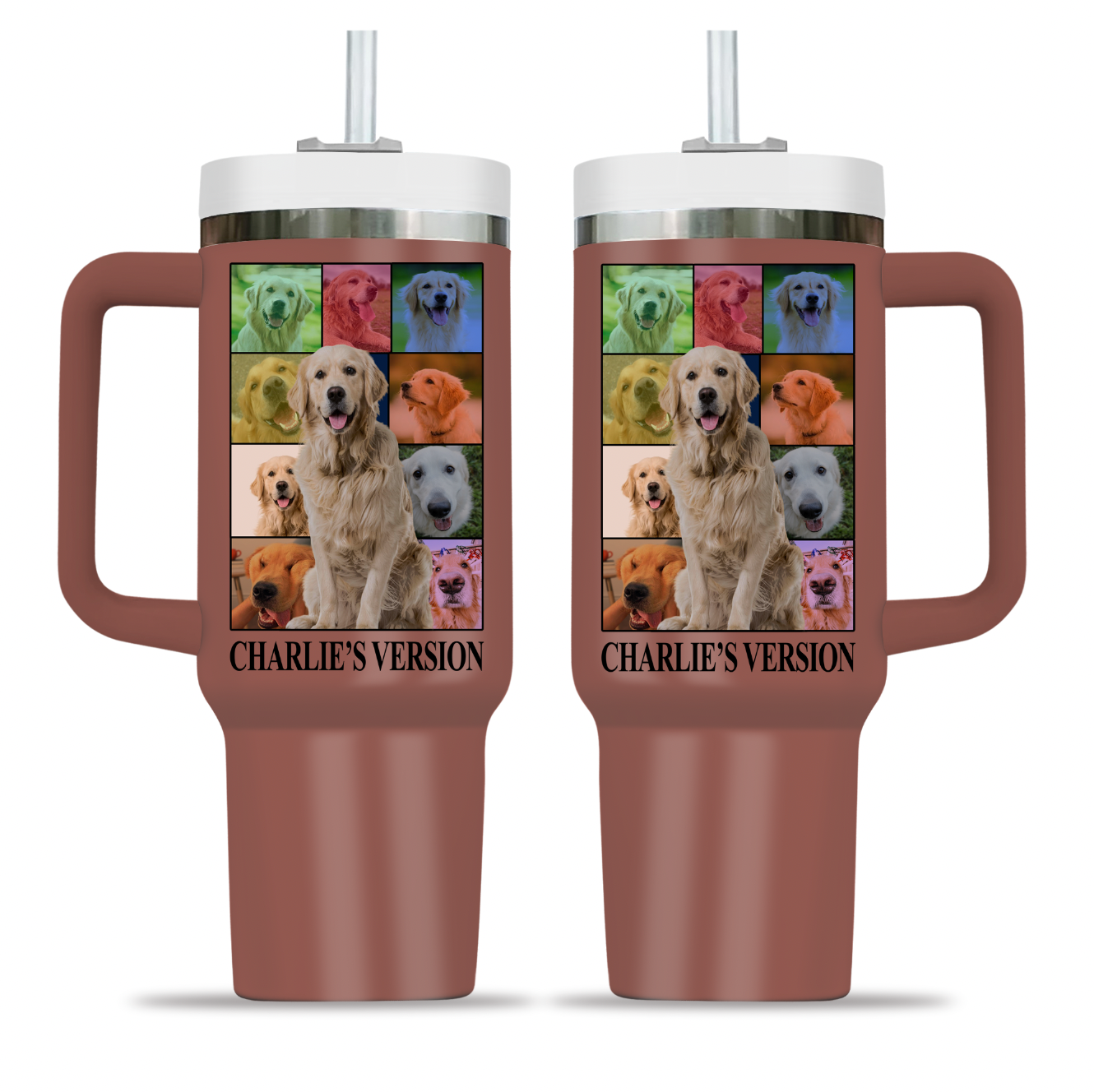 Personalized Dog's Tour Bootleg 40oz Opaque Lid Tumbler with Dog Photo Collage