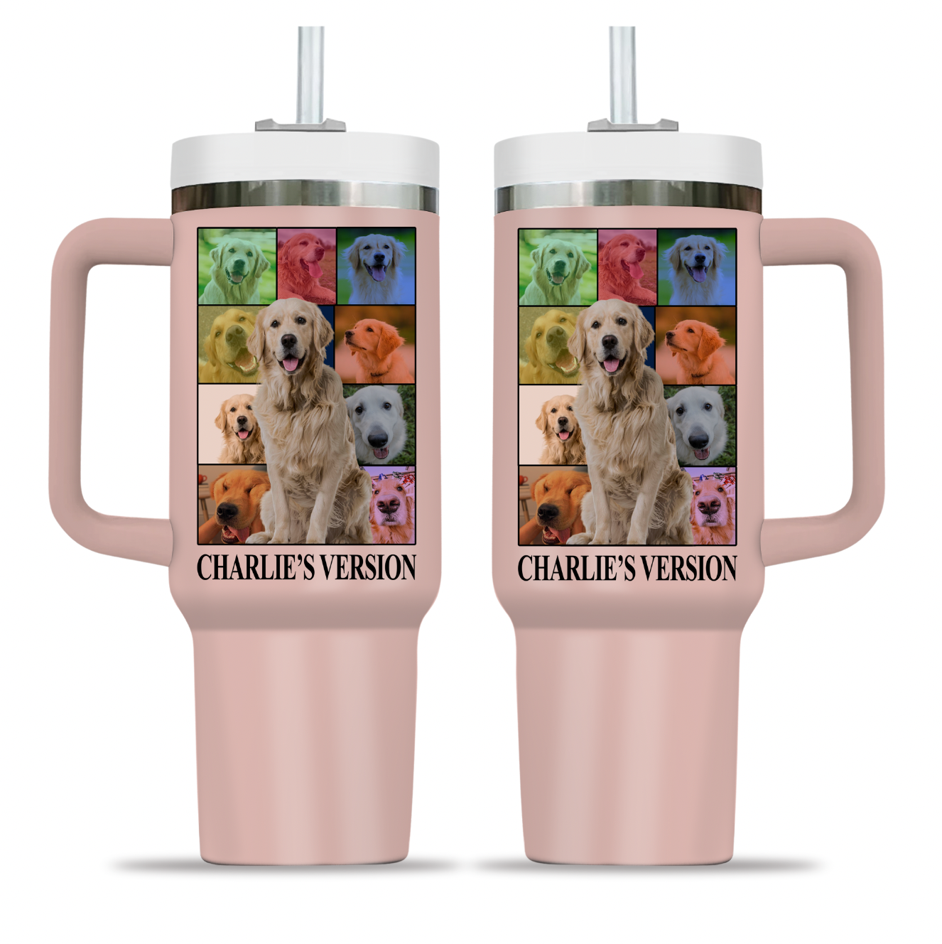 Personalized Dog's Tour Bootleg 40oz Opaque Lid Tumbler with Dog Photo Collage