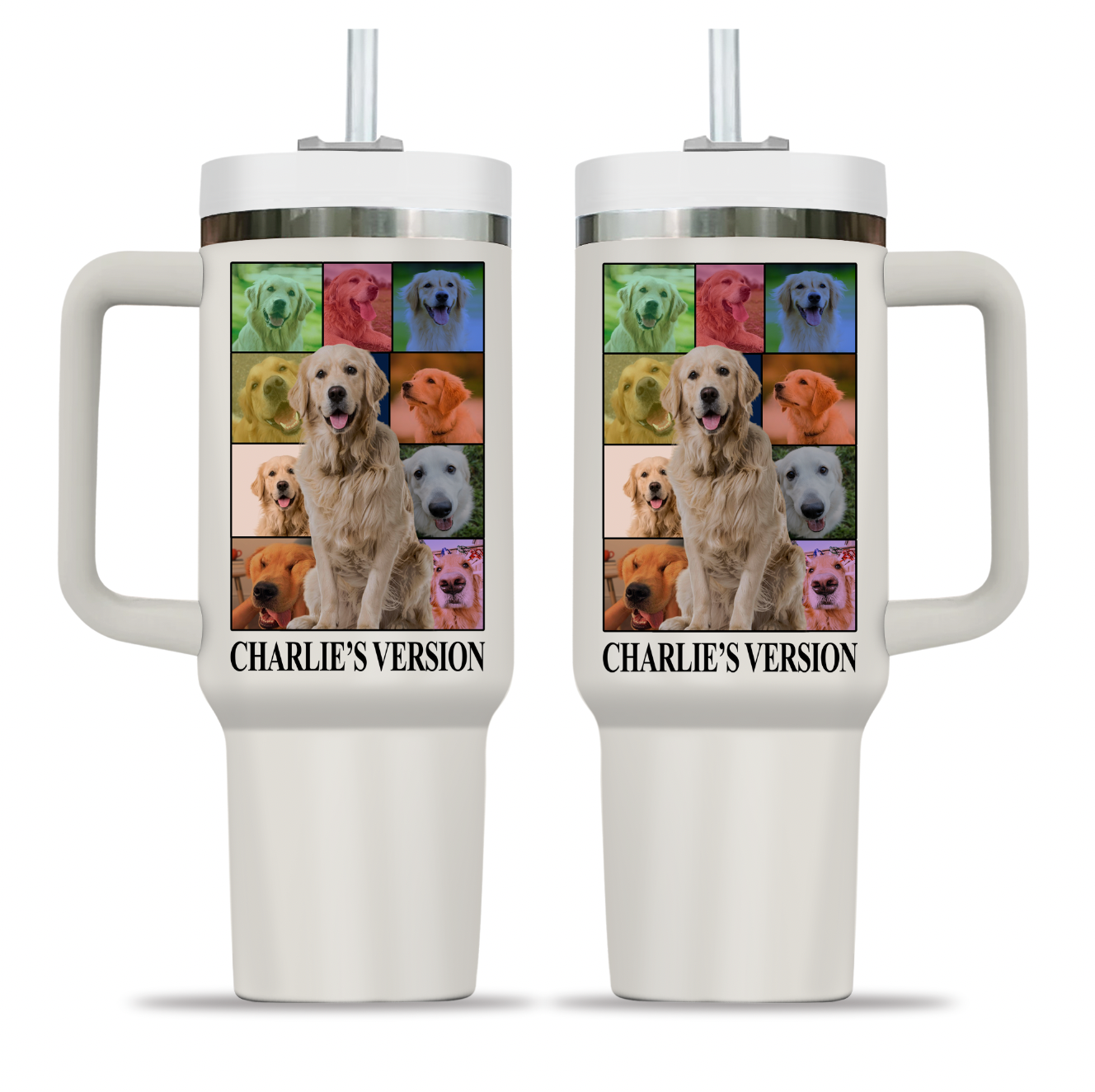 Personalized Dog's Tour Bootleg 40oz Opaque Lid Tumbler with Dog Photo Collage