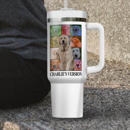 Personalized Dog's Tour Bootleg 40oz Opaque Lid Tumbler with Dog Photo Collage