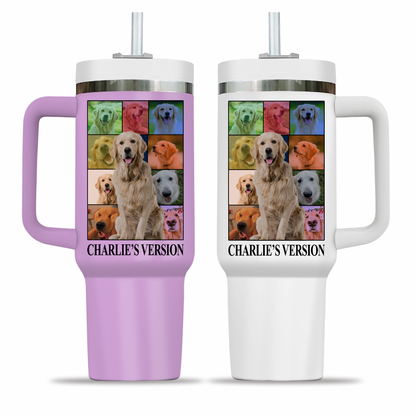 Personalized Dog's Tour Bootleg 40oz Opaque Lid Tumbler with Dog Photo Collage