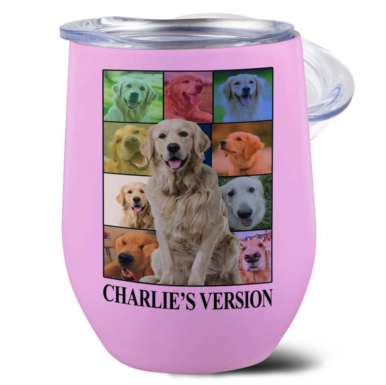 Personalized Dog's Tour Bootleg Wine Tumbler with Dog Photo Collage