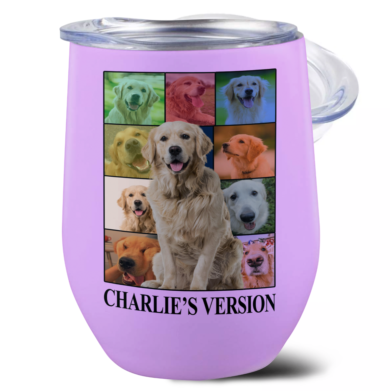 Personalized Dog's Tour Bootleg Wine Tumbler with Dog Photo Collage