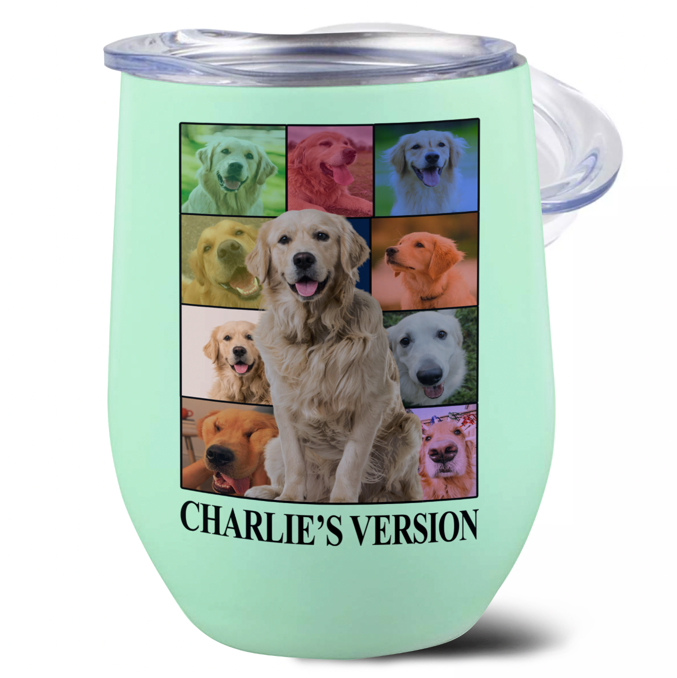 Personalized Dog's Tour Bootleg Wine Tumbler with Dog Photo Collage