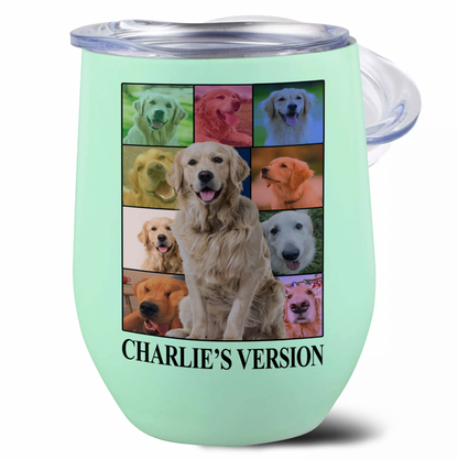 Personalized Dog's Tour Bootleg Wine Tumbler with Dog Photo Collage