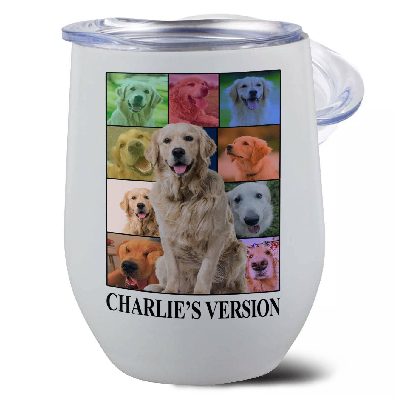 Personalized Dog's Tour Bootleg Wine Tumbler with Dog Photo Collage